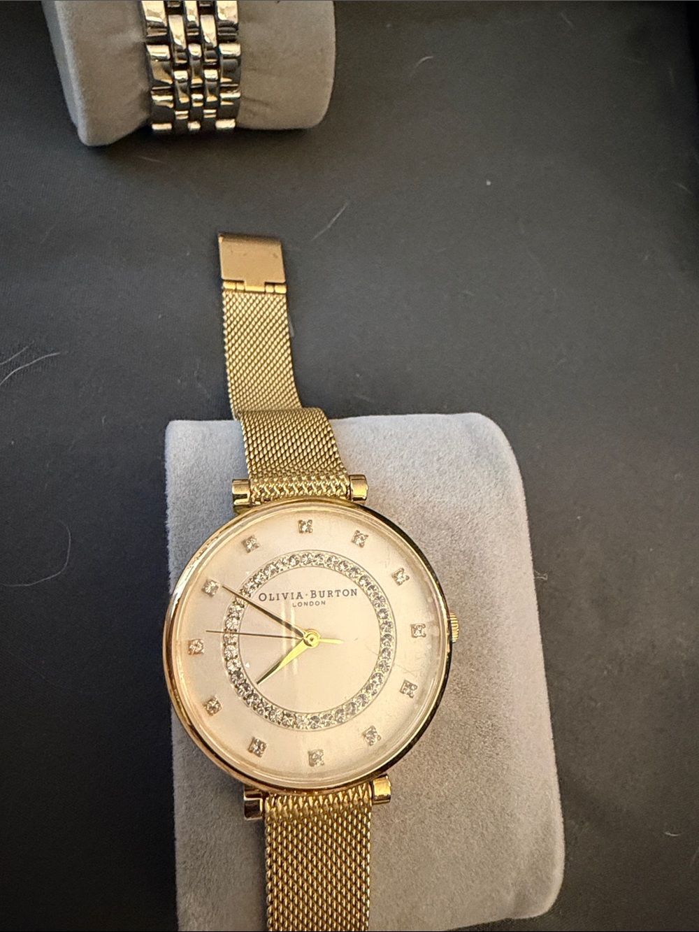 OLIVIA BURTON Gold-tone Mesh Watch with Crystal Accent Dial